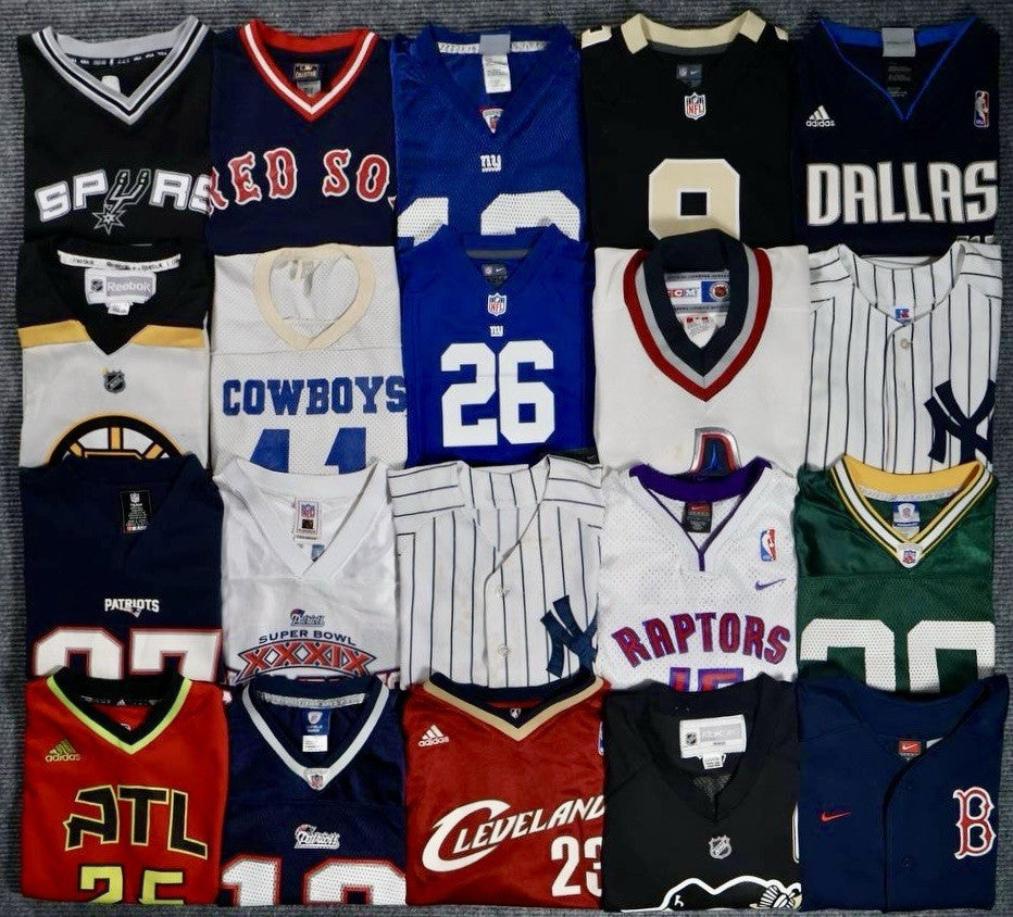 Youth NFL NBA MLB NHL Jersey Lot (20) Nike Adidas Jordan Mixed Sizes Soccer