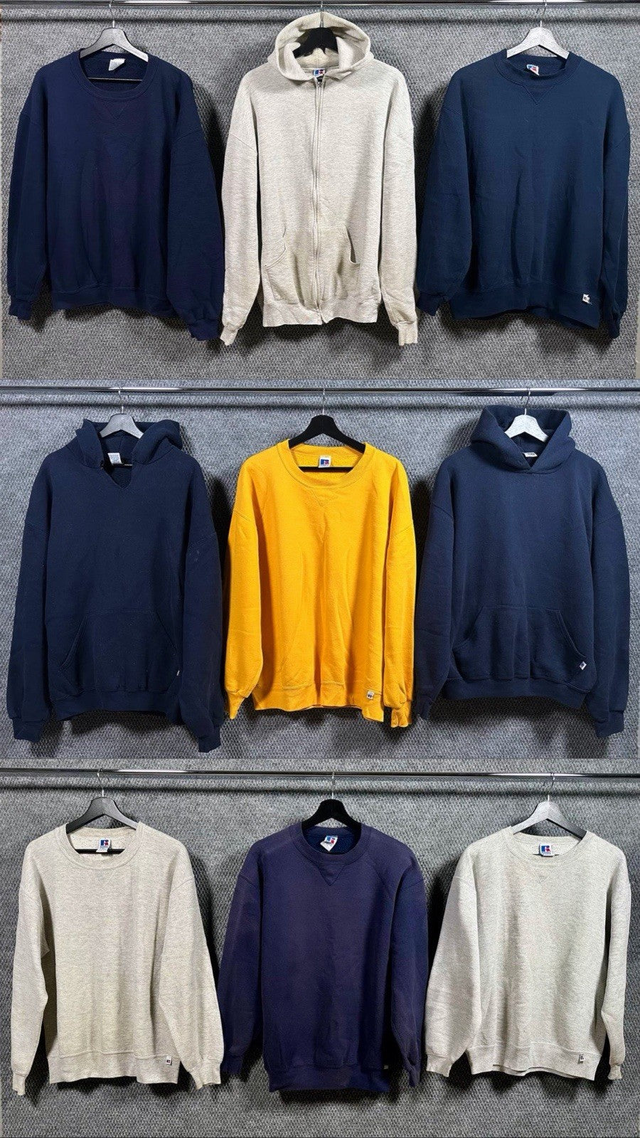 Vintage 90s Russell Athletic Sweatshirts Lot of 9 USA Blank Crewneck